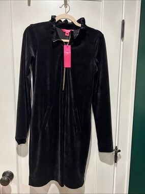 Lily Pulitzer black velvet dress, size Small NWT